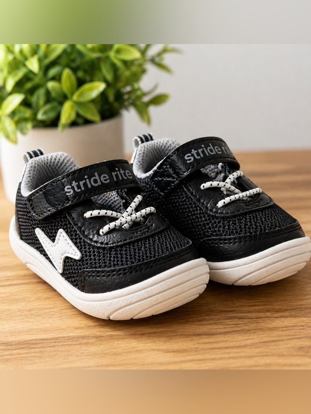 Stride Rite Black and White Infant Sneakers